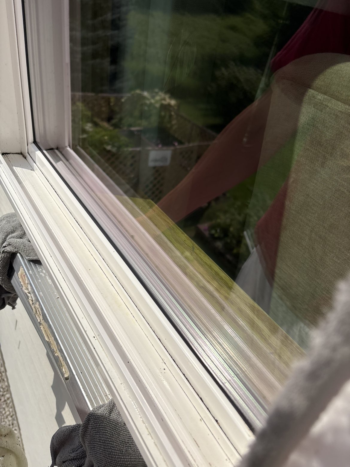 Clean residential window track after detailed cleaning